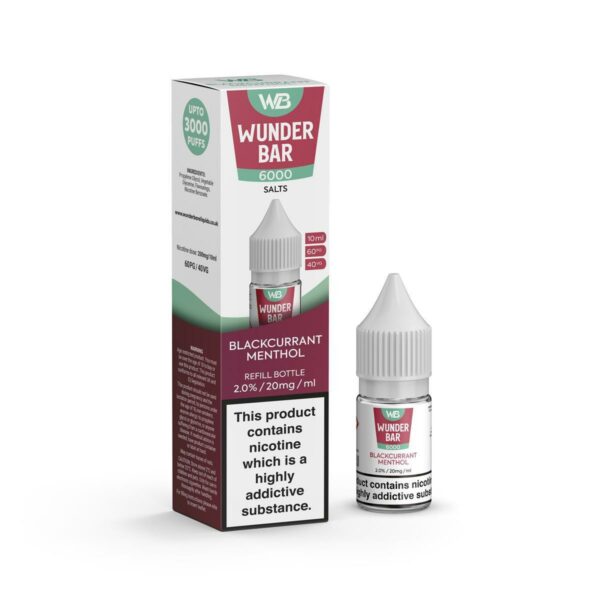 BLACKCURRANT MENTHOL 10ML NIC SALT WUNDER BAR 6000
