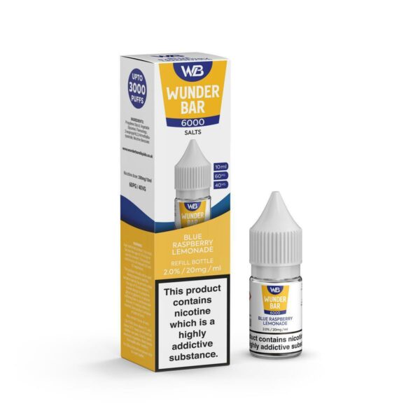 BLUE RASPBERRY LEMONADE 10ML NIC SALT WUNDER BAR 6000