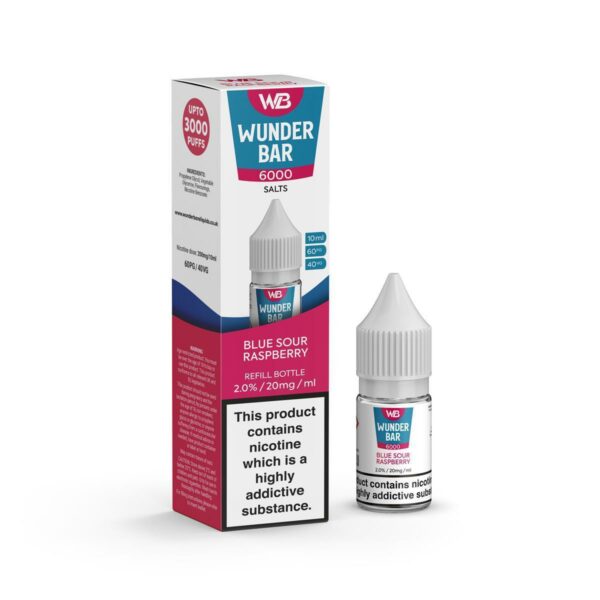 BLUE SOUR RASPBERRY 10ML NIC SALT WUNDER BAR 6000