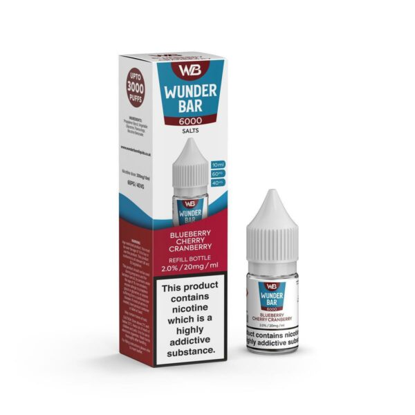 BLUEBERRY CHERRY CRANBERRY 10ML NIC SALT WUNDER BAR 6000