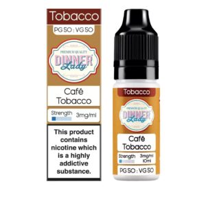 CAFE TOBACCO 10ML E LIQUID 50/50 DINNER LADY PACK OF 10
