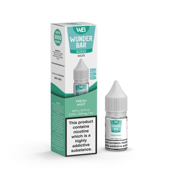 FRESH MINT 10ML NIC SALT WUNDER BAR 6000
