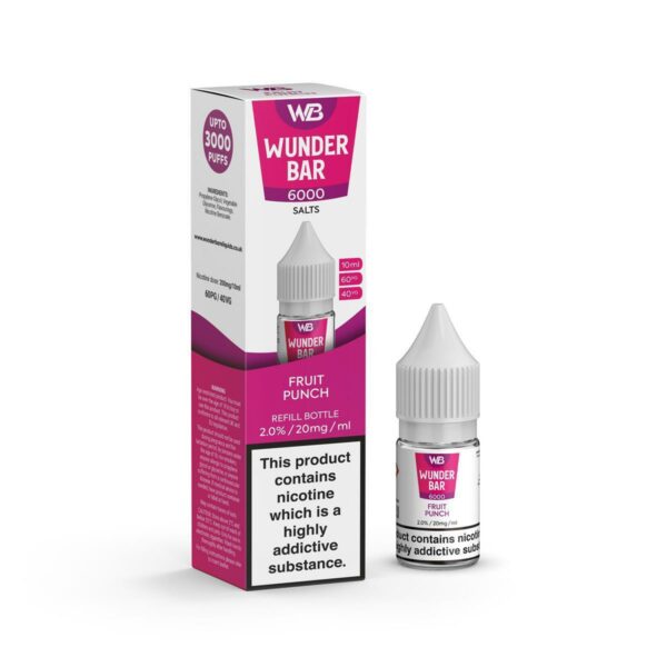 FRUIT PUNCH 10ML NIC SALT WUNDER BAR 6000