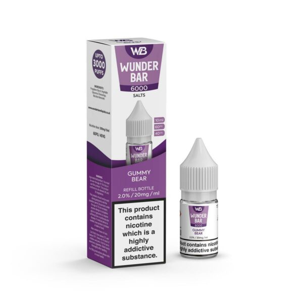 GUMMY BEAR 10ML NIC SALT WUNDER BAR 6000