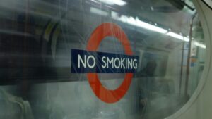 no smoking sign on London underground
