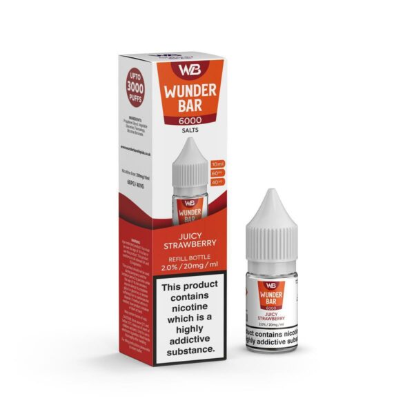 JUICY STRAWBERRY 10ML NIC SALT WUNDER BAR 6000