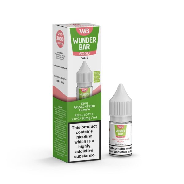 KIWI PASSIONFRUIT GUAVA 10ML NIC SALT WUNDER BAR 6000