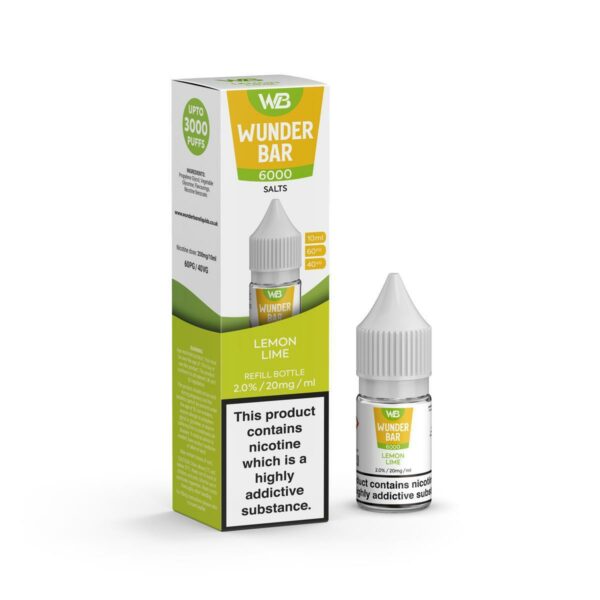 LEMON LIME 10ML NIC SALT WUNDER BAR 6000