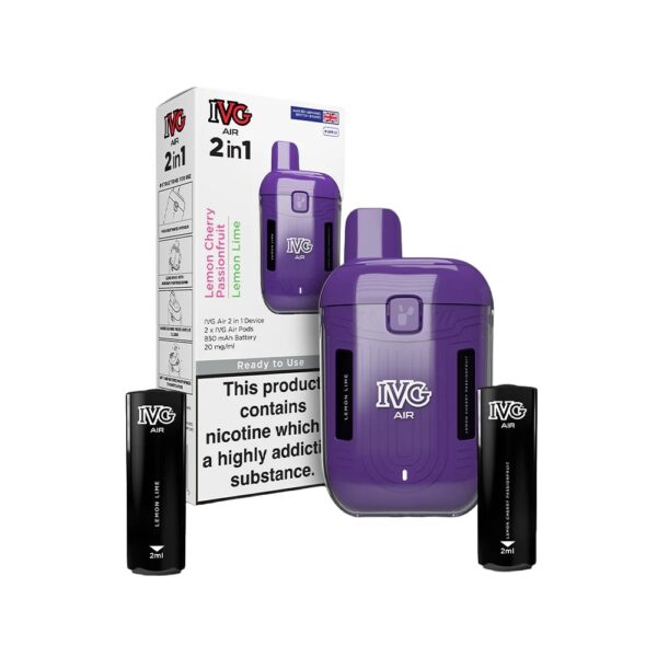 IVG AIR 2 IN 1 1200 PREFILLED POD VAPE VAPE KIT 20MG - Image 7