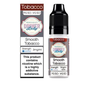 SMOOTH TOBACCO 10ML E LIQUID 50/50 DINNER LADY PACK OF 10