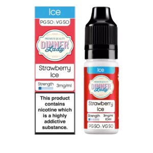 STRAWBERRY ICE 10ML E LIQUID 50/50 DINNER LADY PACK OF 10