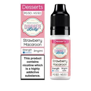 STRAWBERRY MACAROON 10ML E LIQUID 50/50 DINNER LADY PACK OF 10