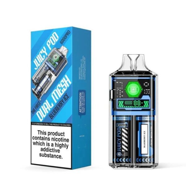 JUICY POD 6000 PRO DUAL MESH PREFILLED POD VAPE KIT 20MG - Image 4