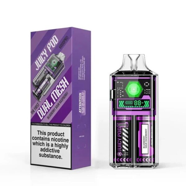 JUICY POD 6000 PRO DUAL MESH PREFILLED POD VAPE KIT 20MG - Image 6