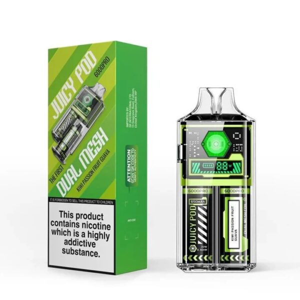 JUICY POD 6000 PRO DUAL MESH PREFILLED POD VAPE KIT 20MG - Image 12