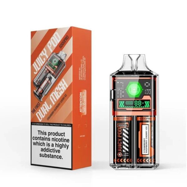 JUICY POD 6000 PRO DUAL MESH PREFILLED POD VAPE KIT 20MG - Image 6