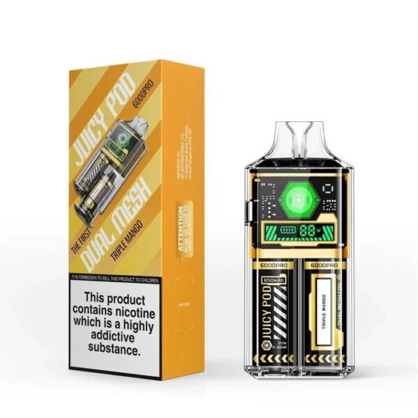 JUICY POD 6000 PRO DUAL MESH PREFILLED POD VAPE KIT 20MG - Image 24