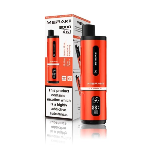 MERAKII 3000 4 IN 1 PREFILLED POD VAPE KIT 20MG - Image 2