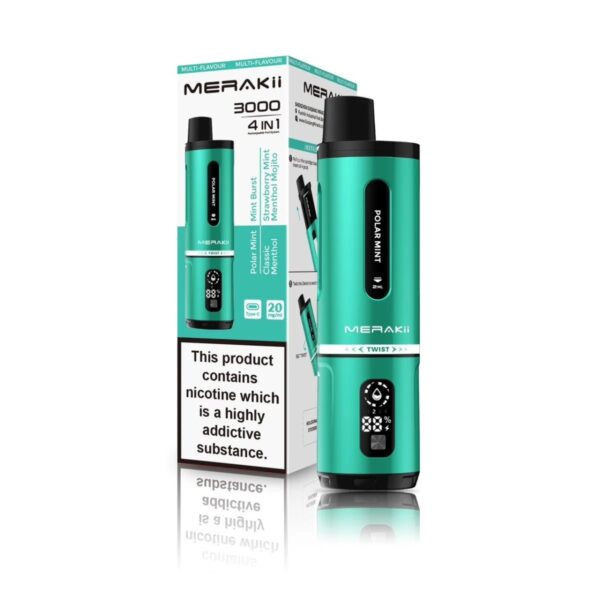 MERAKII 3000 4 IN 1 PREFILLED POD VAPE KIT 20MG - Image 12