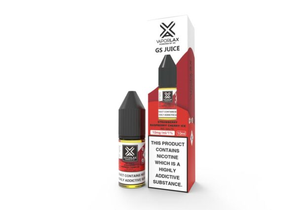 STRAWBERRY RASPBERRY CHERRY ICE 10ML NIC SALT VAPORLAX