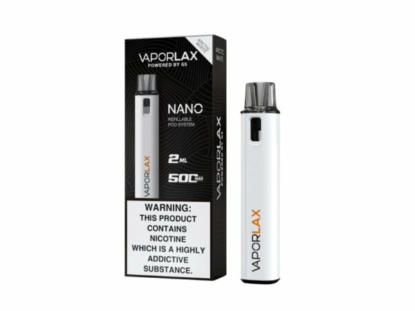 VAPORLAX NANO REFILLABLE POD VAPE KIT 500MAH - Image 2