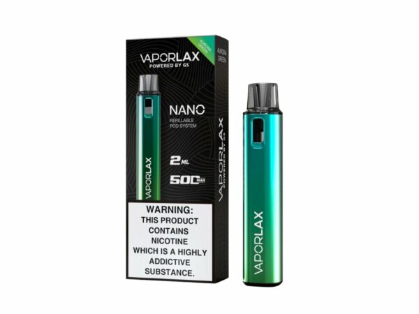VAPORLAX NANO REFILLABLE POD VAPE KIT 500MAH - Image 3