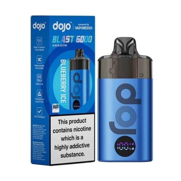 VAPORESSO DOJO BLAST 6000 PREFILLED POD KIT 20MG - Image 14