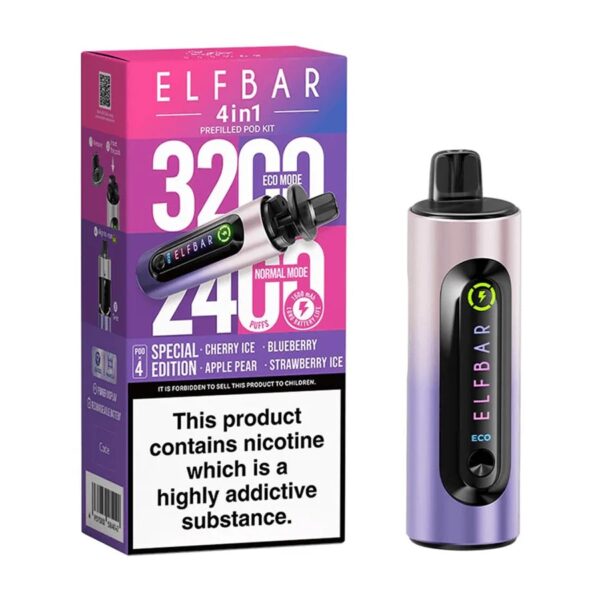ELF BAR 4 IN 1 3200 PREFILLED VAPE KIT 20MG - Image 2