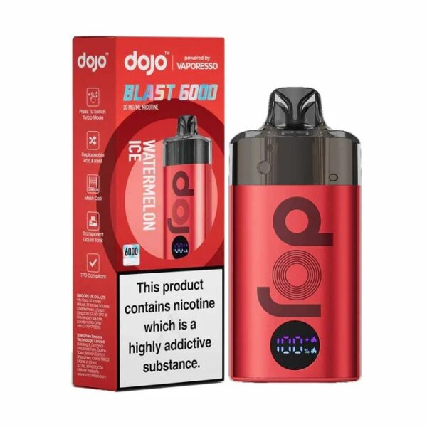 VAPORESSO DOJO BLAST 6000 PREFILLED POD KIT 20MG - Image 2