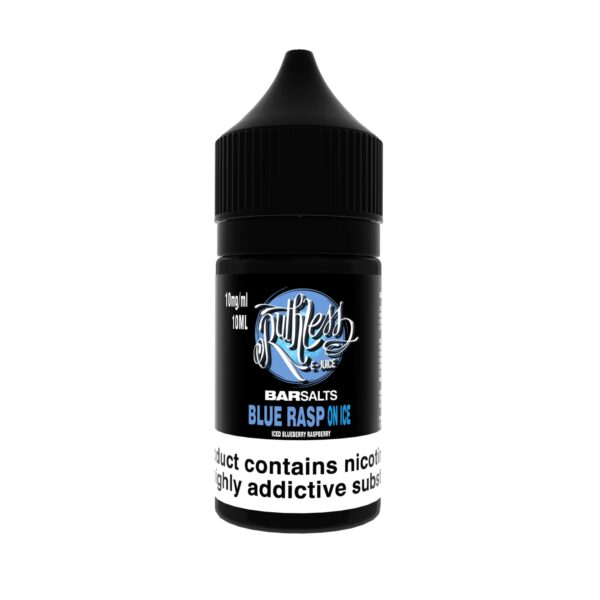 BLUE RASP ON ICE 10ML NIC SALT RUTHLESS BAR SALTS