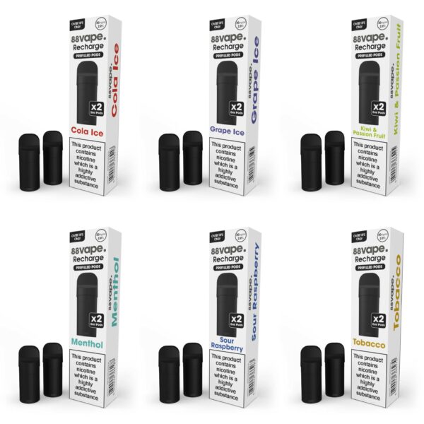 88VAPE 600 PREFILLED PODS 20MG (2 PACK)