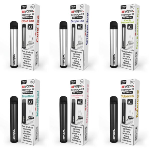 88VAPE 600 PREFILLED POD VAPE KIT 20MG