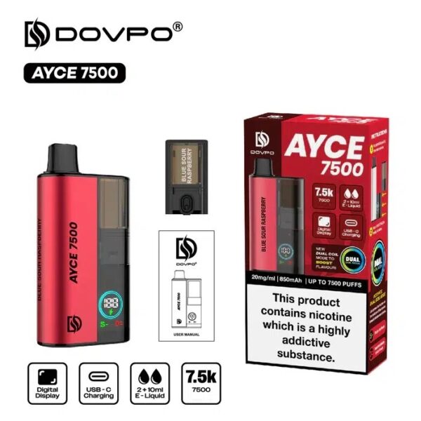 DOVPO AYCE 7500 PREFILLED DISPOSABLE VAPE KIT 20MG - Image 10
