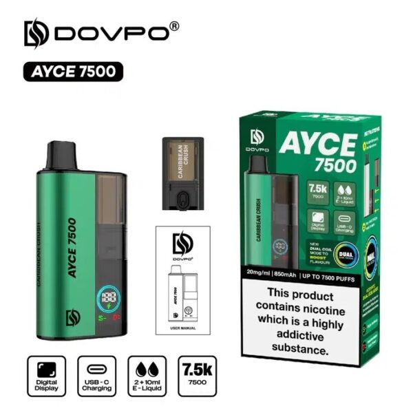 DOVPO AYCE 7500 PREFILLED DISPOSABLE VAPE KIT 20MG - Image 12