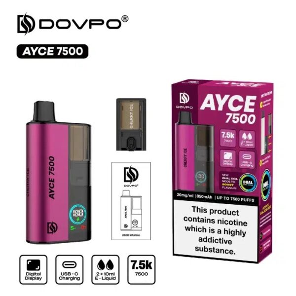 DOVPO AYCE 7500 PREFILLED DISPOSABLE VAPE KIT 20MG - Image 14