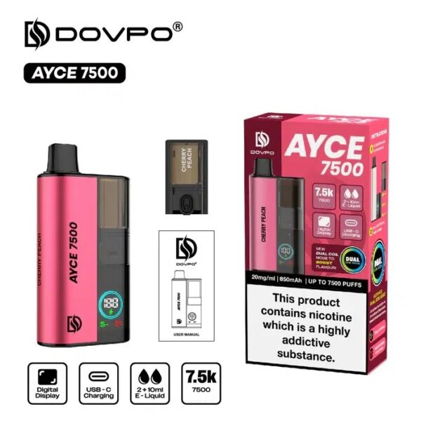 DOVPO AYCE 7500 PREFILLED DISPOSABLE VAPE KIT 20MG - Image 16