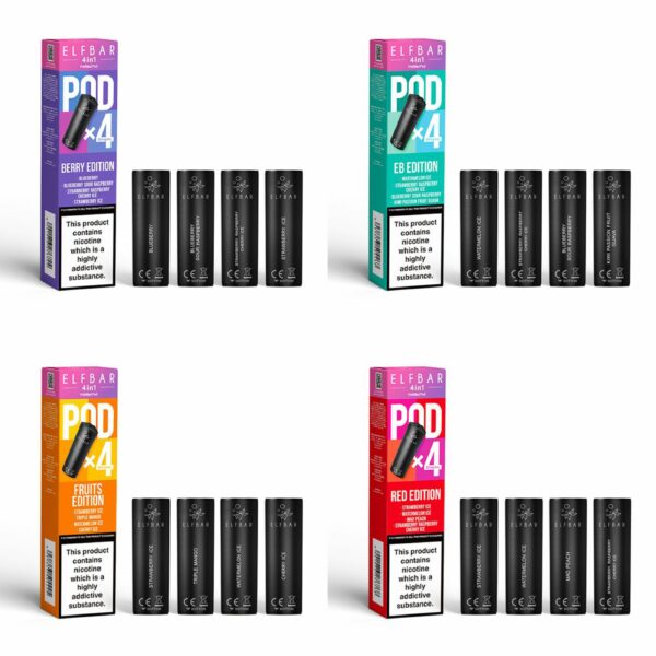 ELF BAR 4 IN 1 PREFILLED VAPE PODS 20MG (4 PACK)