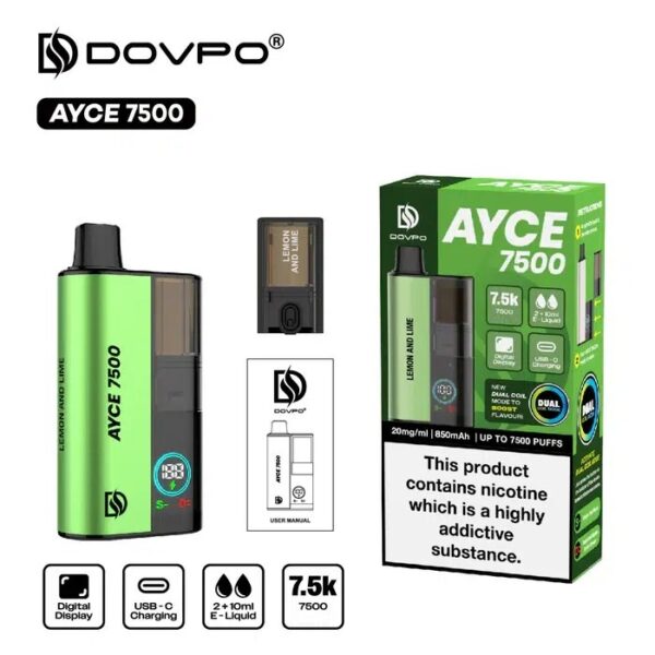 DOVPO AYCE 7500 PREFILLED DISPOSABLE VAPE KIT 20MG - Image 20