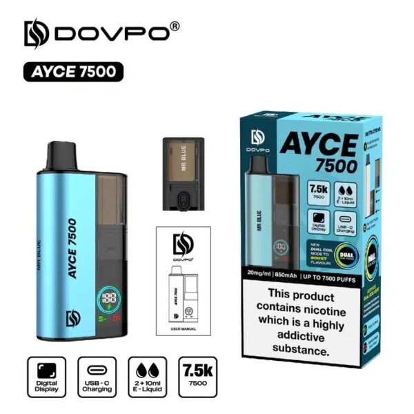 DOVPO AYCE 7500 PREFILLED DISPOSABLE VAPE KIT 20MG - Image 22