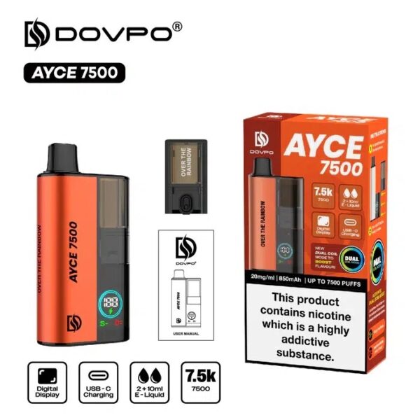 DOVPO AYCE 7500 PREFILLED DISPOSABLE VAPE KIT 20MG - Image 24