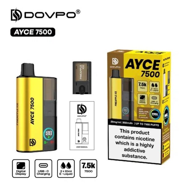 DOVPO AYCE 7500 PREFILLED DISPOSABLE VAPE KIT 20MG - Image 26