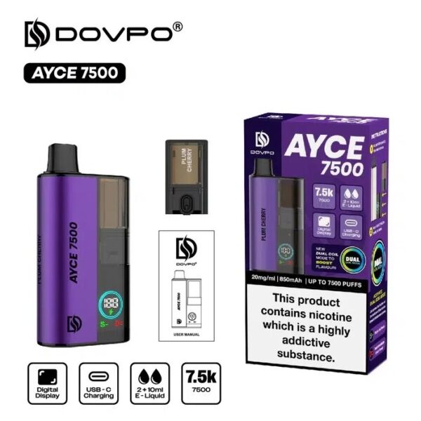 DOVPO AYCE 7500 PREFILLED DISPOSABLE VAPE KIT 20MG - Image 28