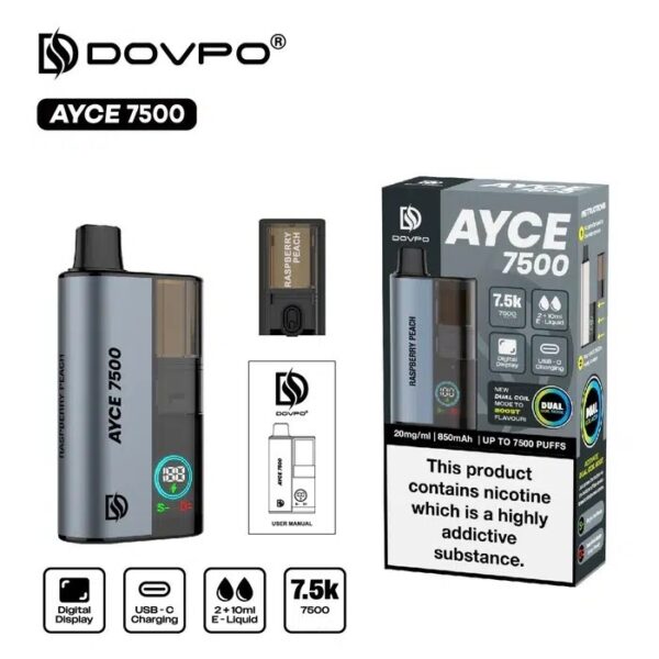 DOVPO AYCE 7500 PREFILLED DISPOSABLE VAPE KIT 20MG - Image 30