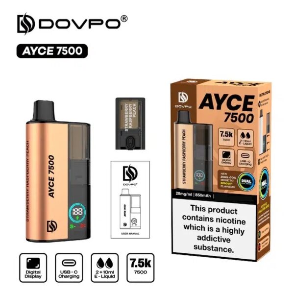 DOVPO AYCE 7500 PREFILLED DISPOSABLE VAPE KIT 20MG - Image 4