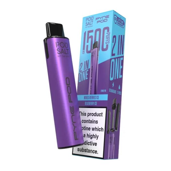 PYNE POD 2 IN 1 1500 PREFILLED POD VAPE KIT 20MG BY POD SALT - Image 2