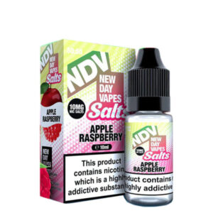 APPLE RASPBERRY 10ML NIC SALT NEW DAY VAPES (NDV) PACK OF 5 EXP
