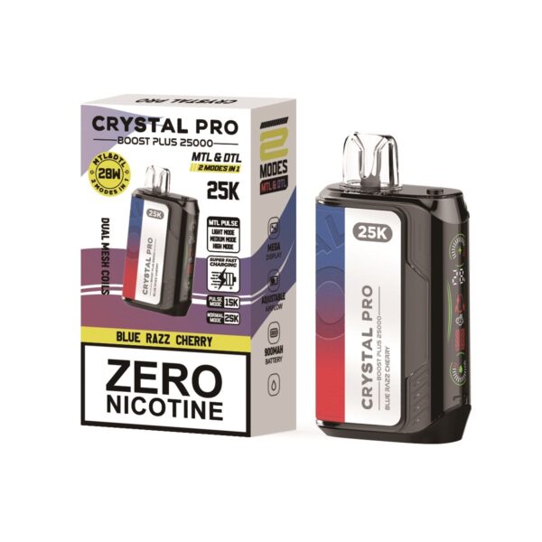 CRYSTAL PRO BOOST PLUS 25K DISPOSABLE VAPE KIT 0MG - Image 4
