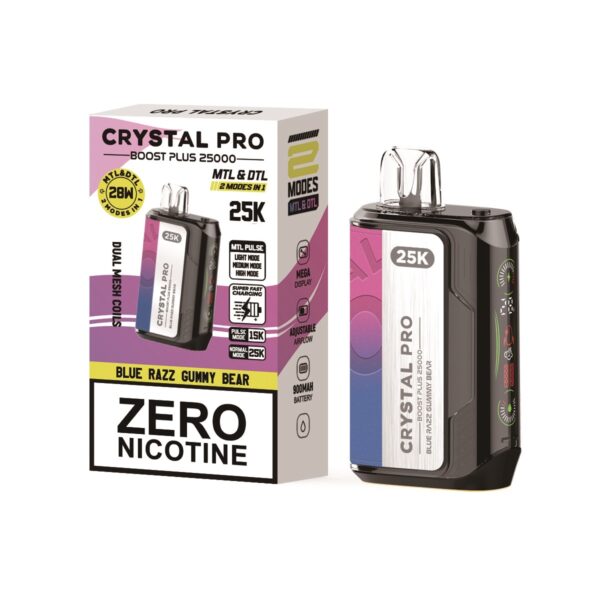 CRYSTAL PRO BOOST PLUS 25K DISPOSABLE VAPE KIT 0MG - Image 5
