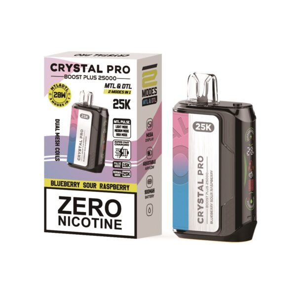 CRYSTAL PRO BOOST PLUS 25K DISPOSABLE VAPE KIT 0MG - Image 6