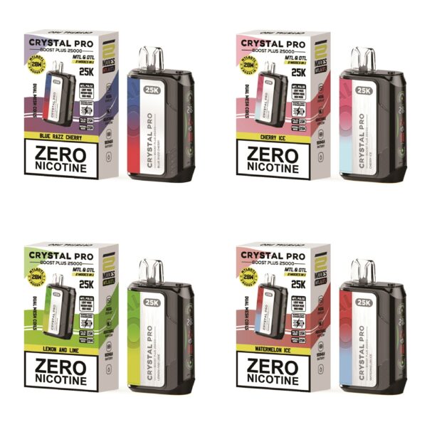 CRYSTAL PRO BOOST PLUS 25K DISPOSABLE VAPE KIT 0MG